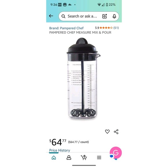 Pampered Chef 2265 Measure Mix Pour Salad Dressing Mixer Maker USA Retired - Picture 4 of 6